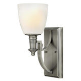 Antique Nickel Truman Sconce with Elegant Etched Opal Glass