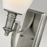 Antique Nickel Truman Sconce with Elegant Etched Opal Glass