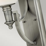 Antique Nickel Truman Sconce with Elegant Etched Opal Glass