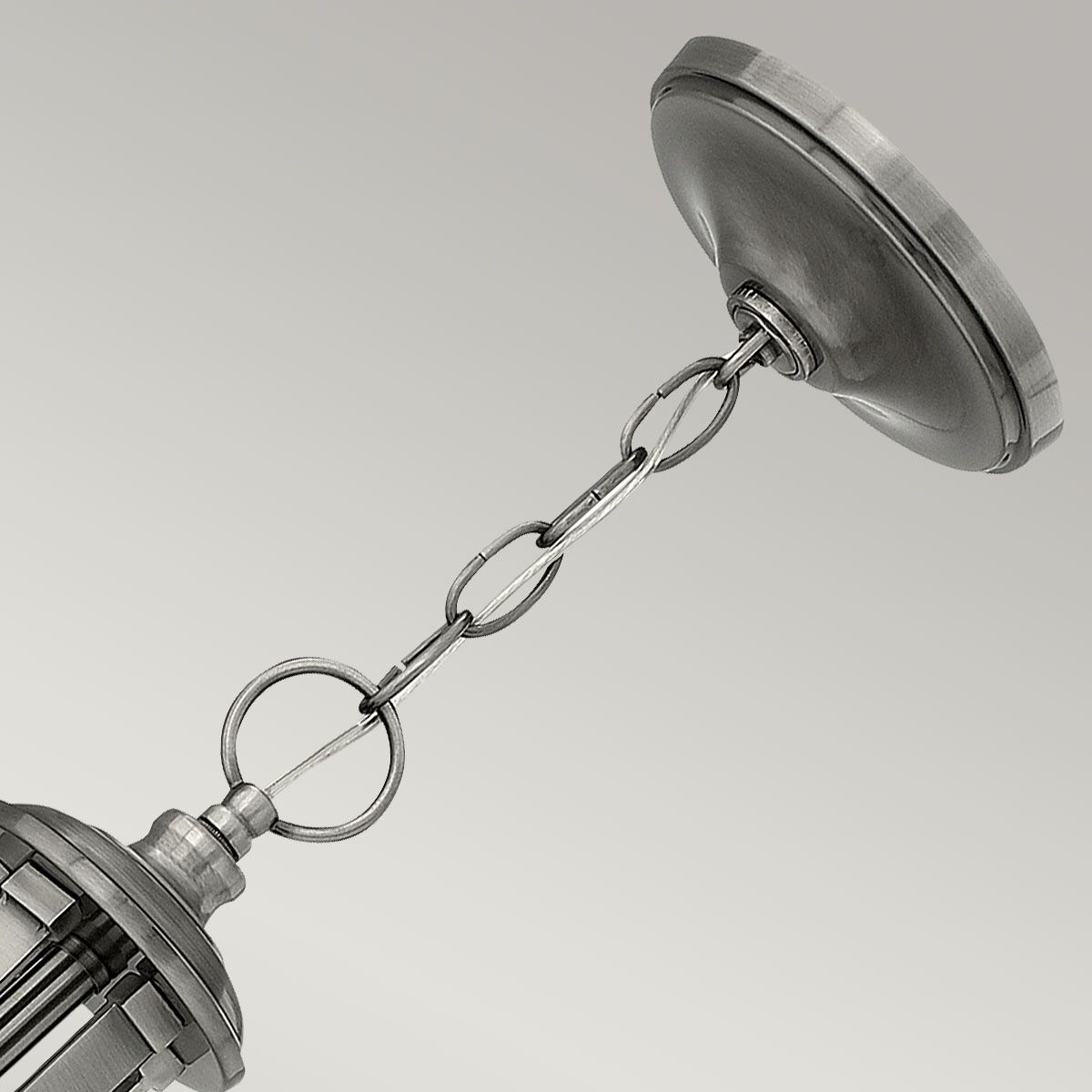 Truman Antique Nickel 5-Light Chandelier with Etched Opal Glass