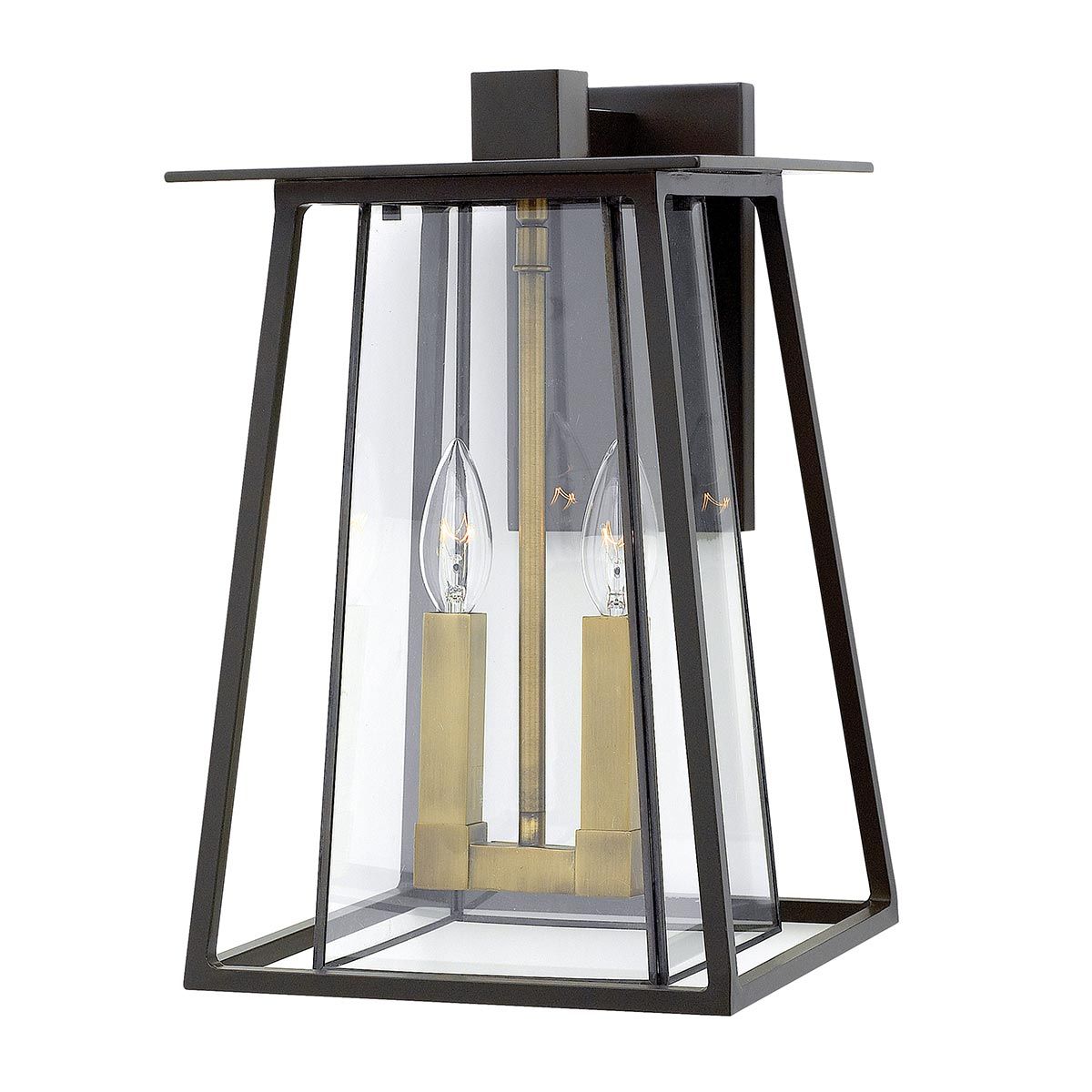 Walker Wall Lantern: Rustic Elegance in Buckeye Bronze and Brass