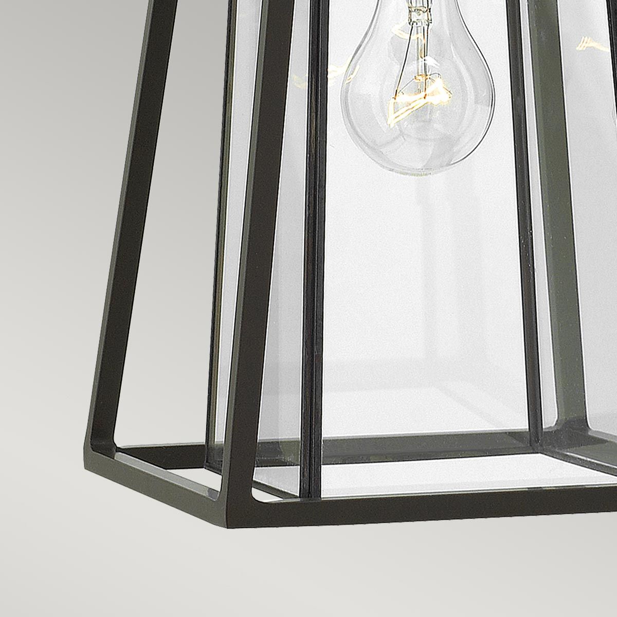Walker Series: Medium Angular Bronze Wall Lantern