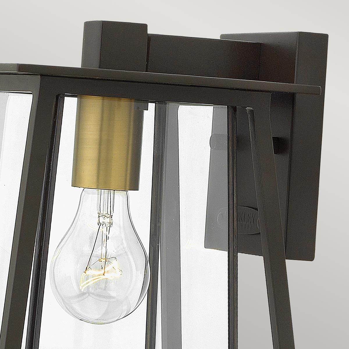 Rustic Walker 1-Light Wall Lantern in Buckeye Bronze & Brass