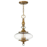 Wexley Heritage Brass 3-Light Oval Glass Pendant