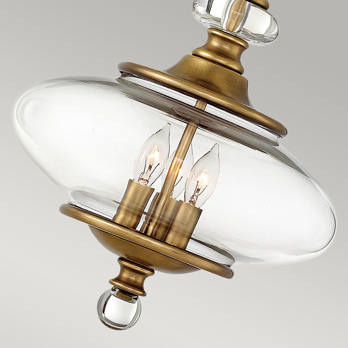 Wexley Heritage Brass 3-Light Oval Glass Pendant