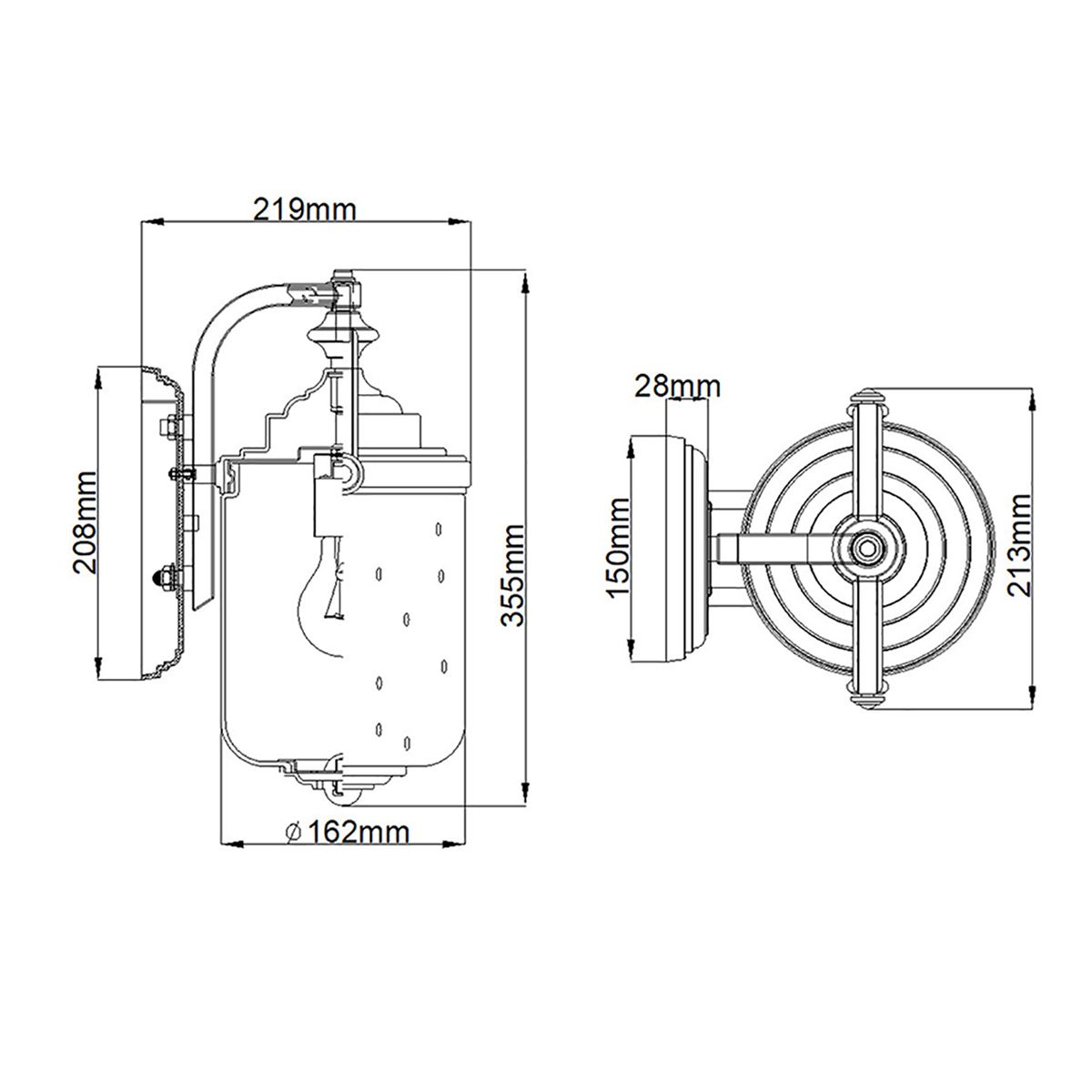 Elegant Willoughby Outdoor Wall Lantern - Oil Rubbed Bronze Finish