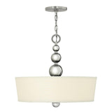 Mid-Century Modern Polished Nickel Triple Pendant Light