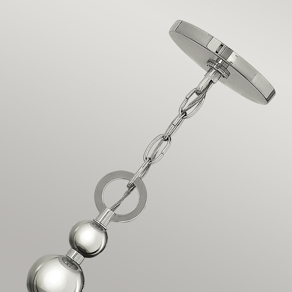 Mid-Century Modern Polished Nickel Triple Pendant Light