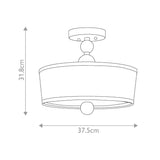 Mid-Century Zelda 3-Light Semi-Flush in Polished Nickel