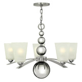 Zelda 5-Light Mid-Century Modern Chandelier in Polished Nickel