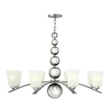 Elegant Zelda Mid-Century 8-Light Chandelier in Polished Nickel
