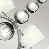 Elegant Zelda Mid-Century 8-Light Chandelier in Polished Nickel