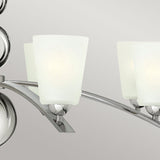 Elegant Zelda Mid-Century 8-Light Chandelier in Polished Nickel