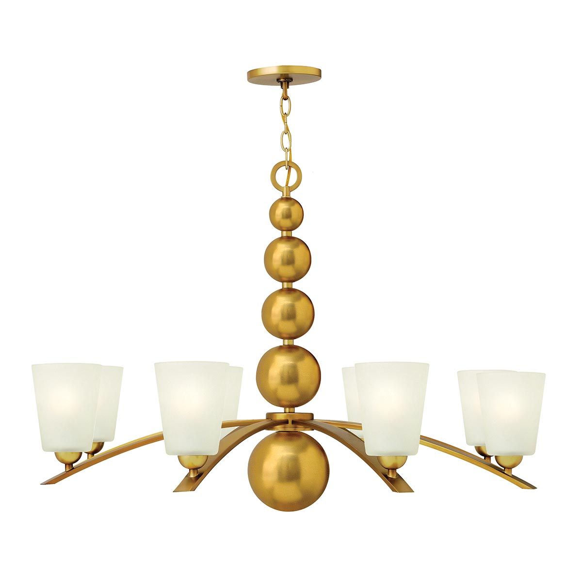 Zelda 8-Light Mid-Century Modern Chandelier in Vintage Brass