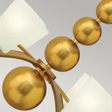 Zelda 8-Light Mid-Century Modern Chandelier in Vintage Brass