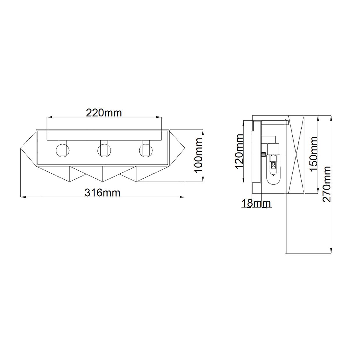 Zuma Tri-Light Contemporary Wall Fixture