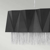 Zuma 6 Light Sculptural Pendant with Satin Black and Silver Accents