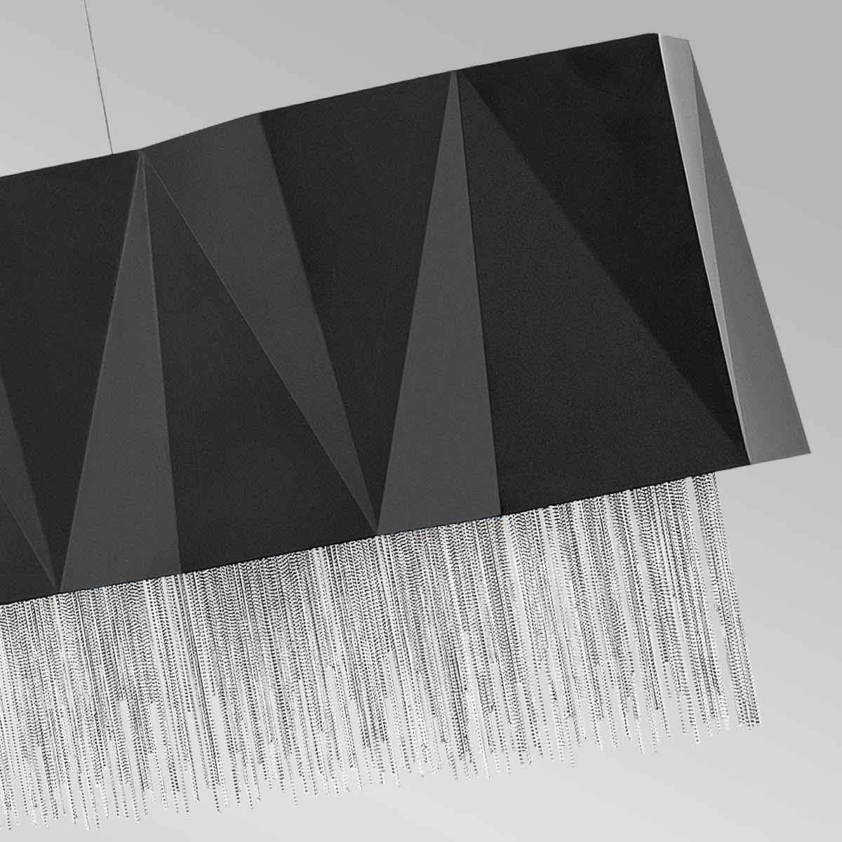 Zuma 6 Light Sculptural Pendant with Satin Black and Silver Accents