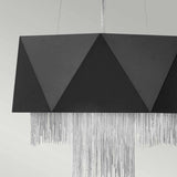 Zuma 6 Light Geometric Pendant in Satin Black and Silver