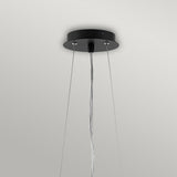 Zuma 6 Light Geometric Pendant in Satin Black and Silver