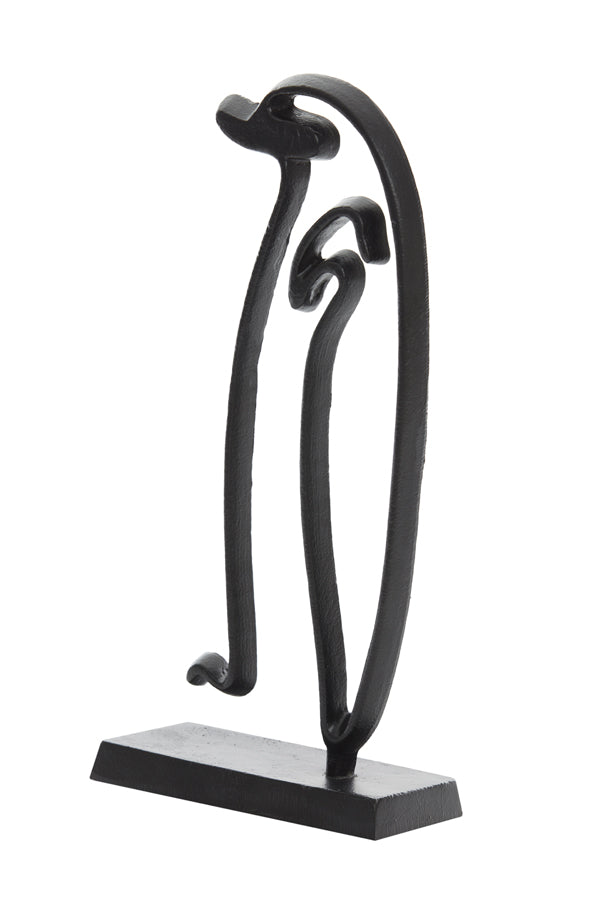 Elegant Black Penguin Sculpture on Base, 18x8x47 cm