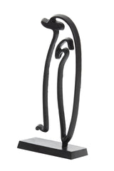 Elegant Black Penguin Sculpture on Base, 18x8x47 cm