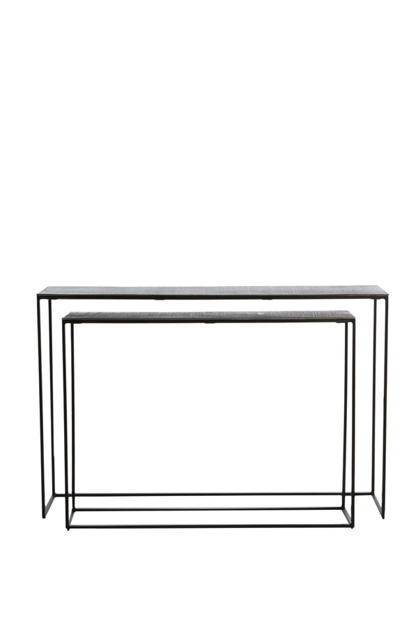 Title: Zayn Black Console Set - Sleek Dimensions 96.5x24x70 cm + 119.5x30.5x78.5 cm