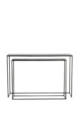 Title: Zayn Black Console Set - Sleek Dimensions 96.5x24x70 cm + 119.5x30.5x78.5 cm