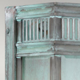 Victorian Inspired Verdigris Brass Half Lantern with Clear Glass