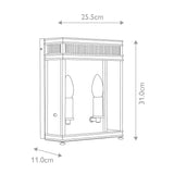 Victorian Inspired Verdigris Brass Half Lantern with Clear Glass