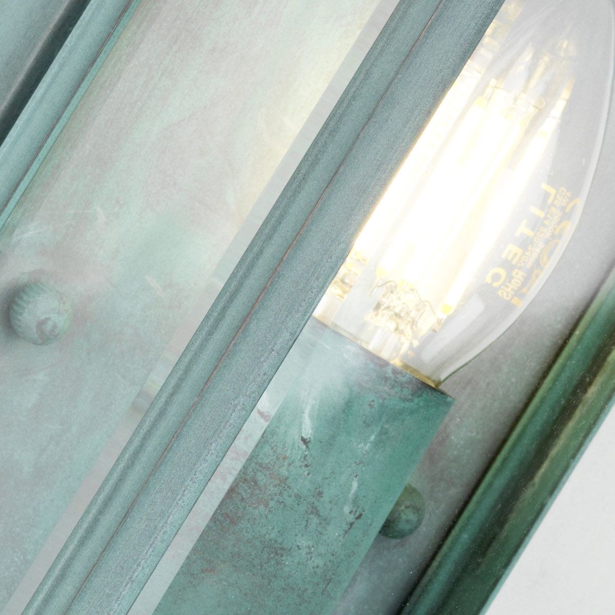 Holborn Victorian-Inspired Exterior Half Lantern Verdigris Finish