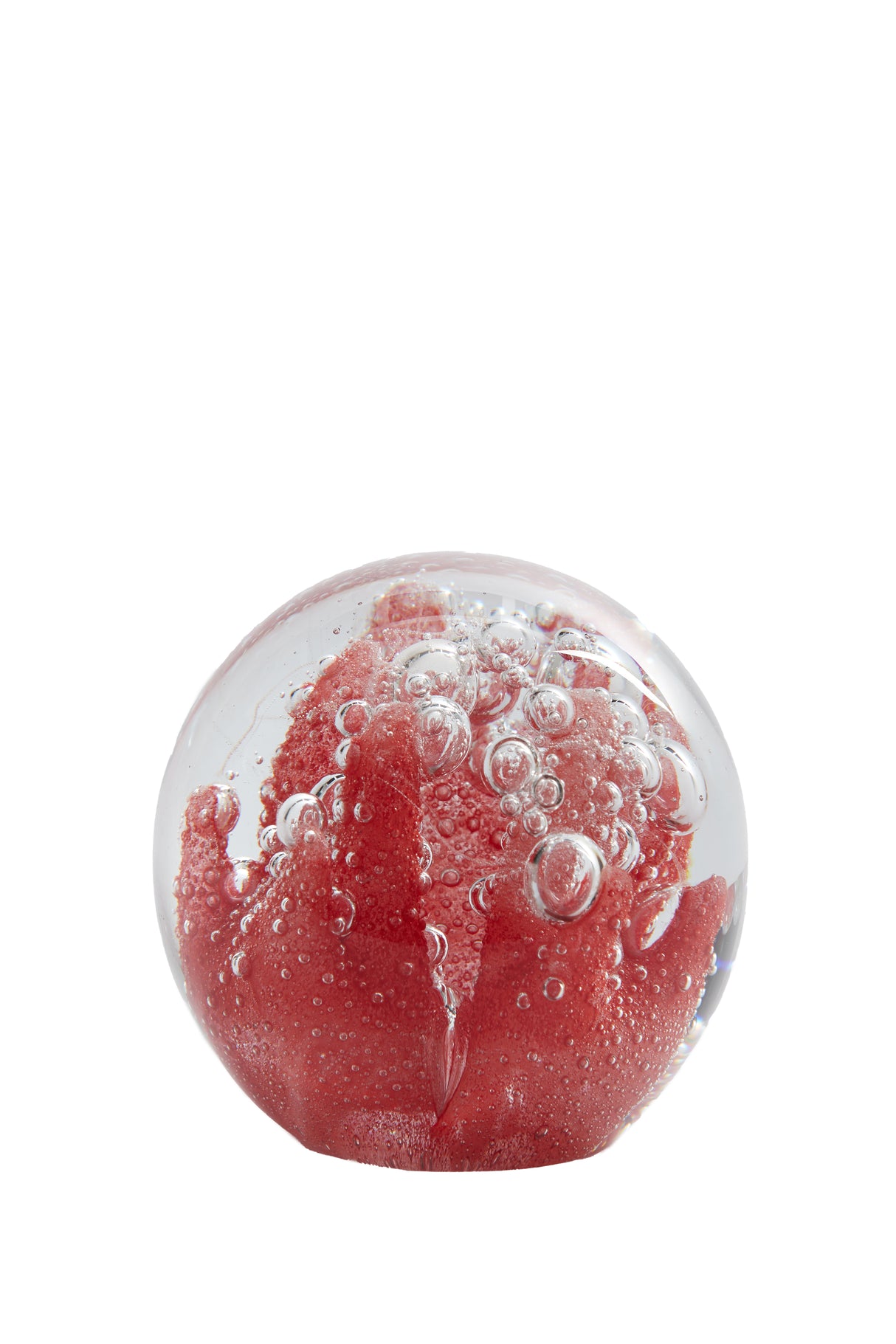 Coral Glass Sphere Ornament 10x10 cm