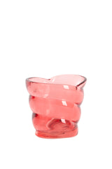 Radiant Red Glass Tealight Holder 10x7x9 cm