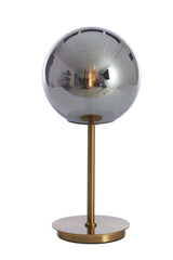 Elegant Glass Table Lamp with Smoky Gold Finish, 20x43 cm