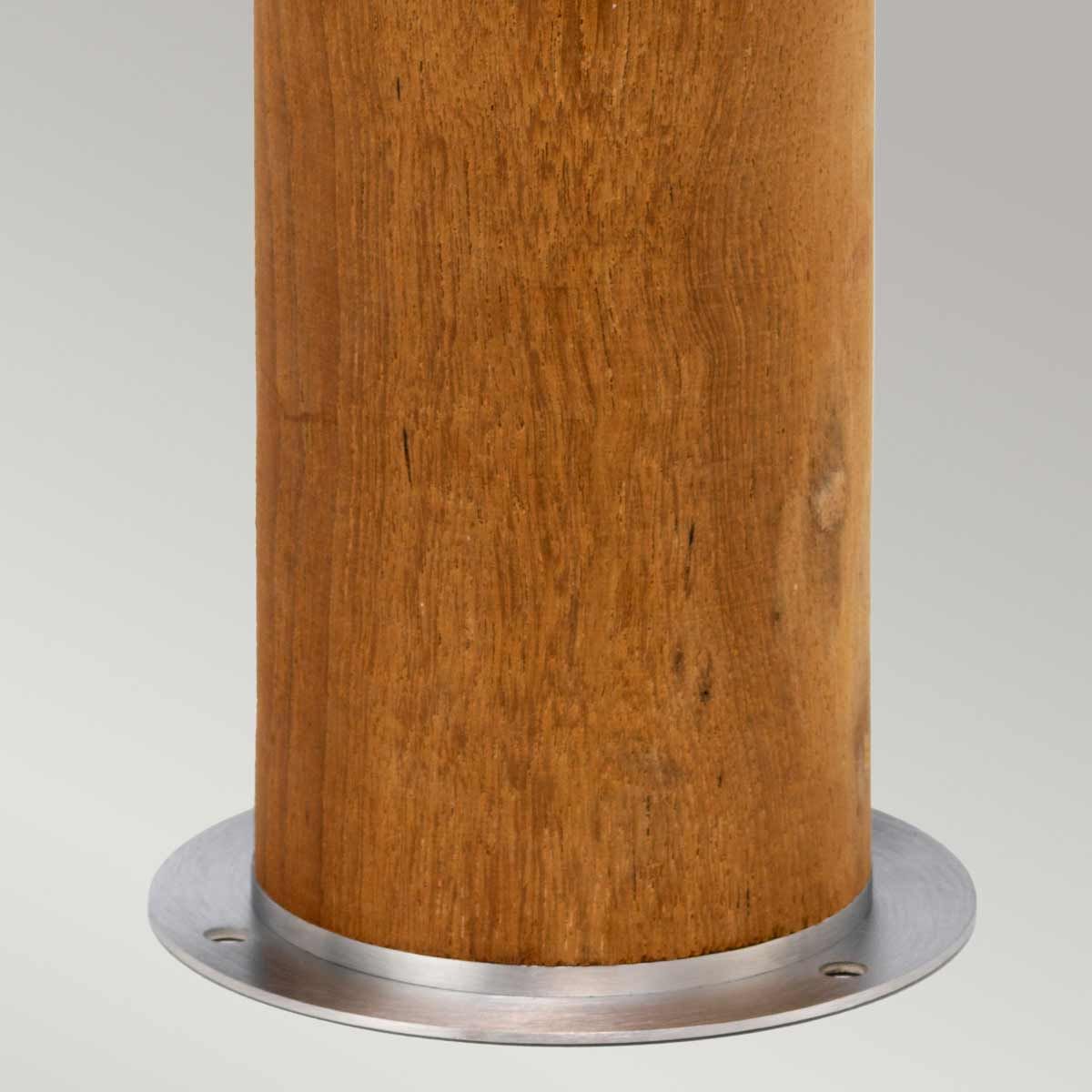 Contemporary Teak & Steel Outdoor Bollard Light