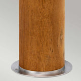 Contemporary Teak & Steel Outdoor Bollard Light