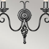 Harlech Dual Light Medieval Wall Sconce in Black