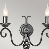Harlech Dual Light Medieval Wall Sconce in Black