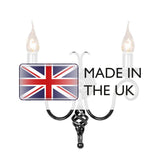 Harlech Dual Light Medieval Wall Sconce in Black