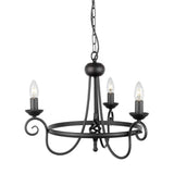 Harlech Black 3-Light Medieval Chandelier