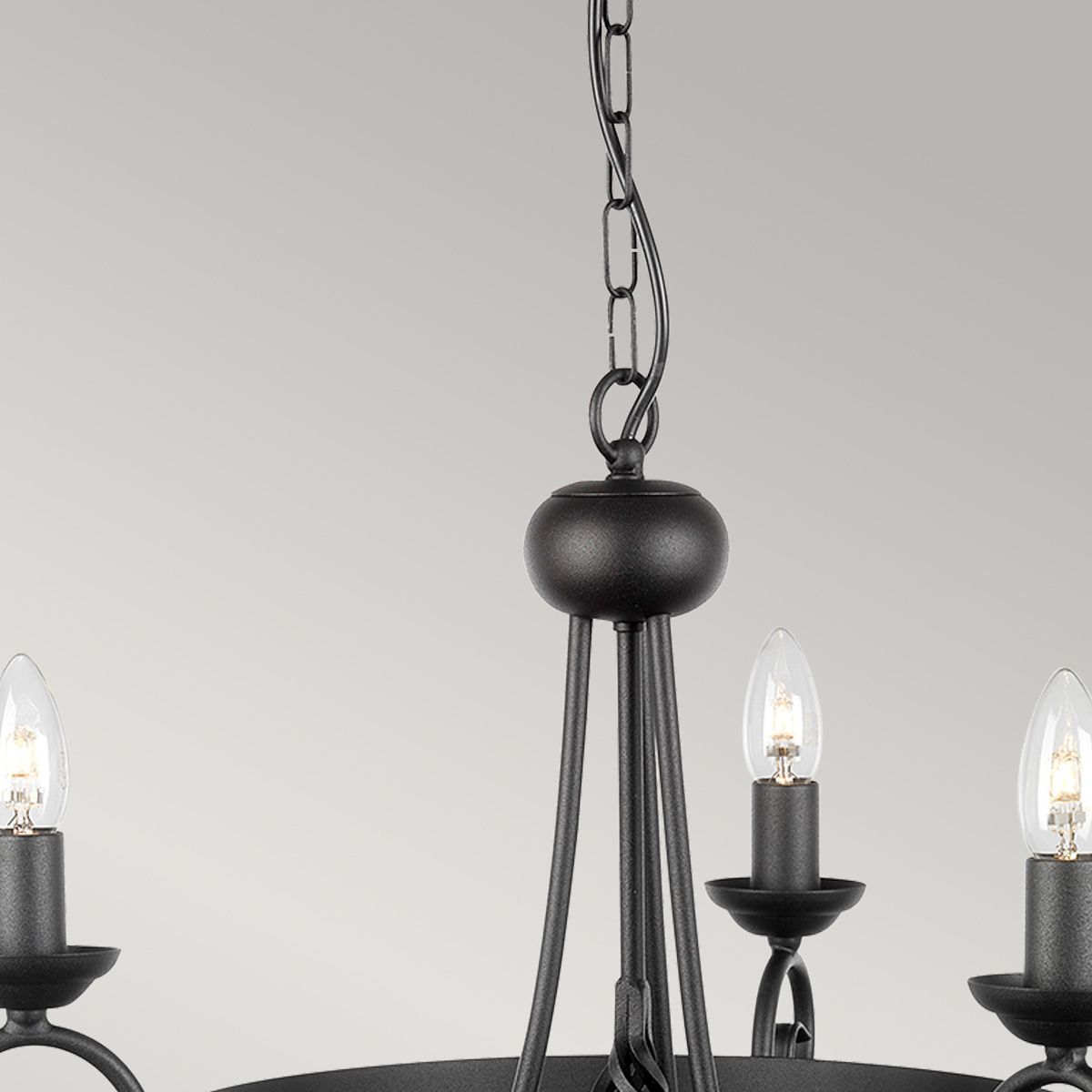 Harlech Black 3-Light Medieval Chandelier