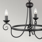 Harlech Black 3-Light Medieval Chandelier