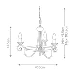 Harlech Black 3-Light Medieval Chandelier
