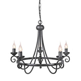 Harlech 5-Light Black Chandelier with Medieval Charm