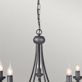 Harlech 5-Light Black Chandelier with Medieval Charm