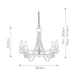 Harlech 5-Light Black Chandelier with Medieval Charm