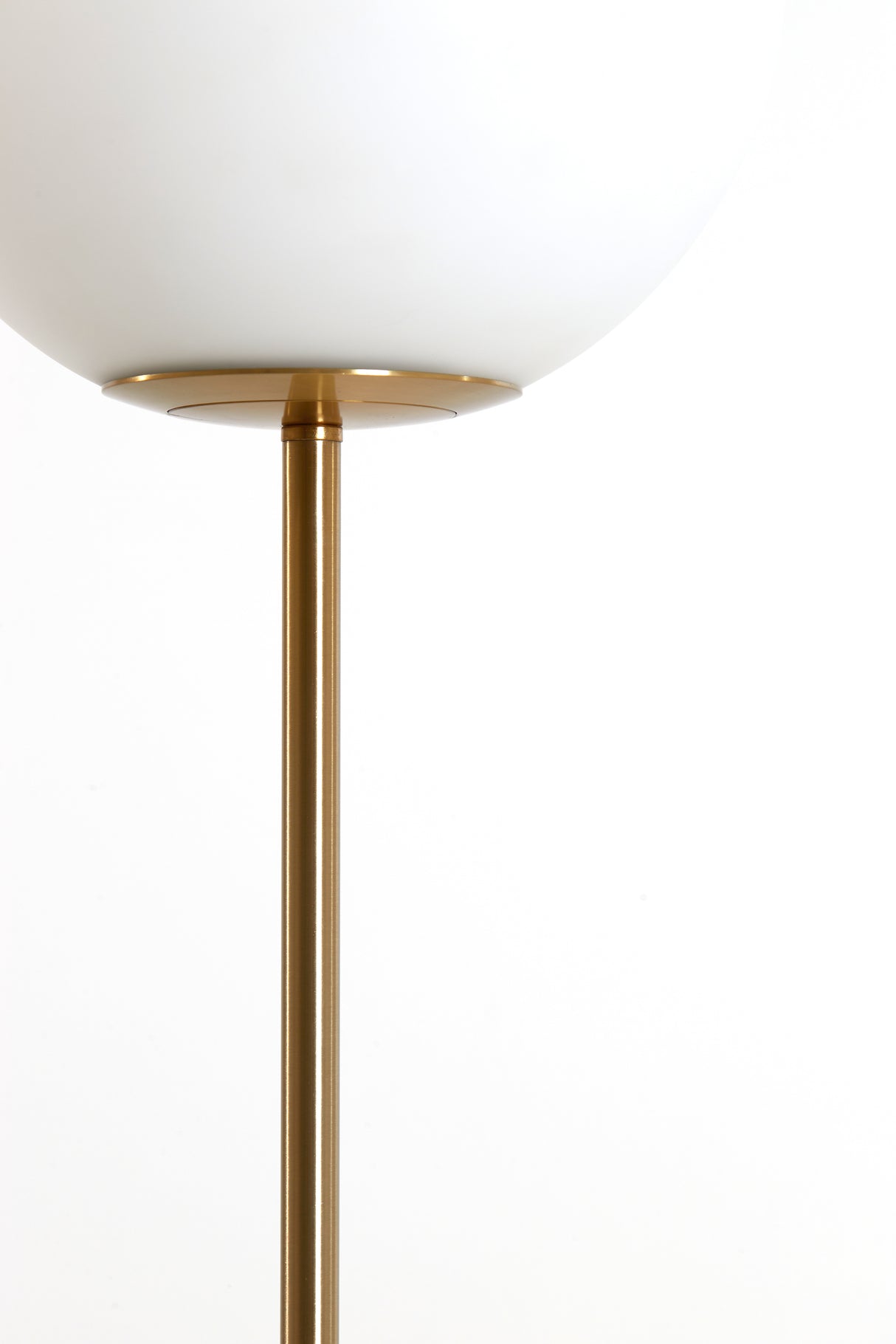 Antique Bronze and Matte White Glass Floor Lamp, 25x156 cm - Medina Design