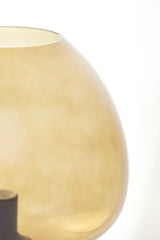 Elegant Mayson Glass Table Lamp in Warm Amber Hue and Matte Black Finish
