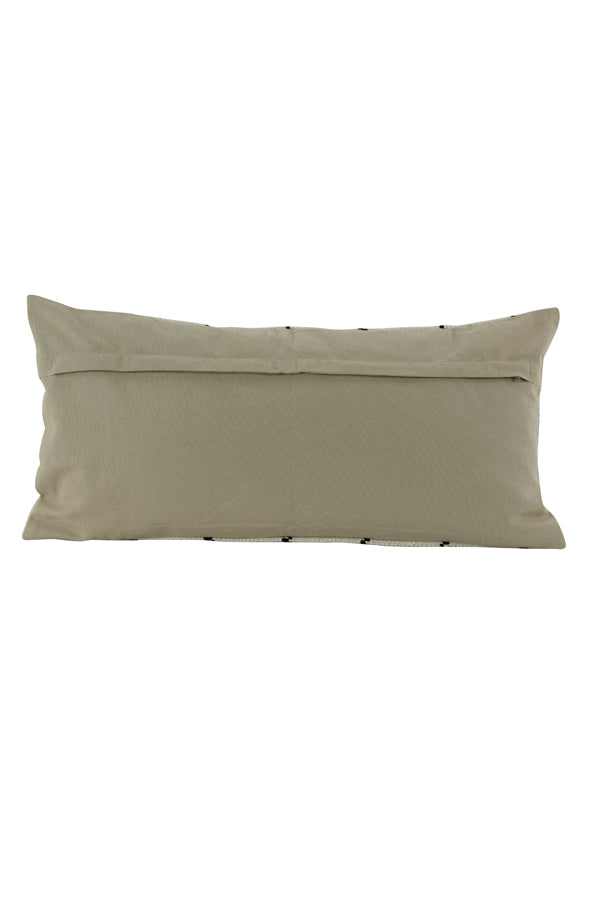 Elegant Sand-Black Accent Cushion 60x30 cm