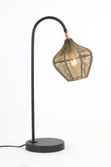 Elegant Alvaro Table Lamp - Antique Bronze & Matte Black Finish (27x20x61 cm)